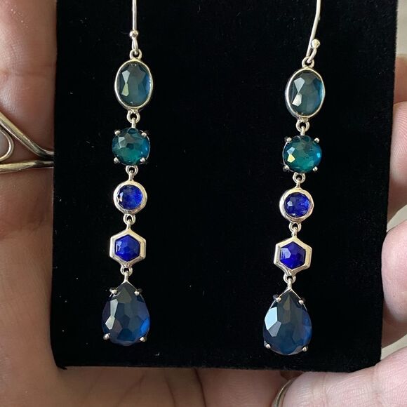 Vintage Ippotita 5 Tier Wonderland Earrings Deep Sea Blue - Picture 6 of 8